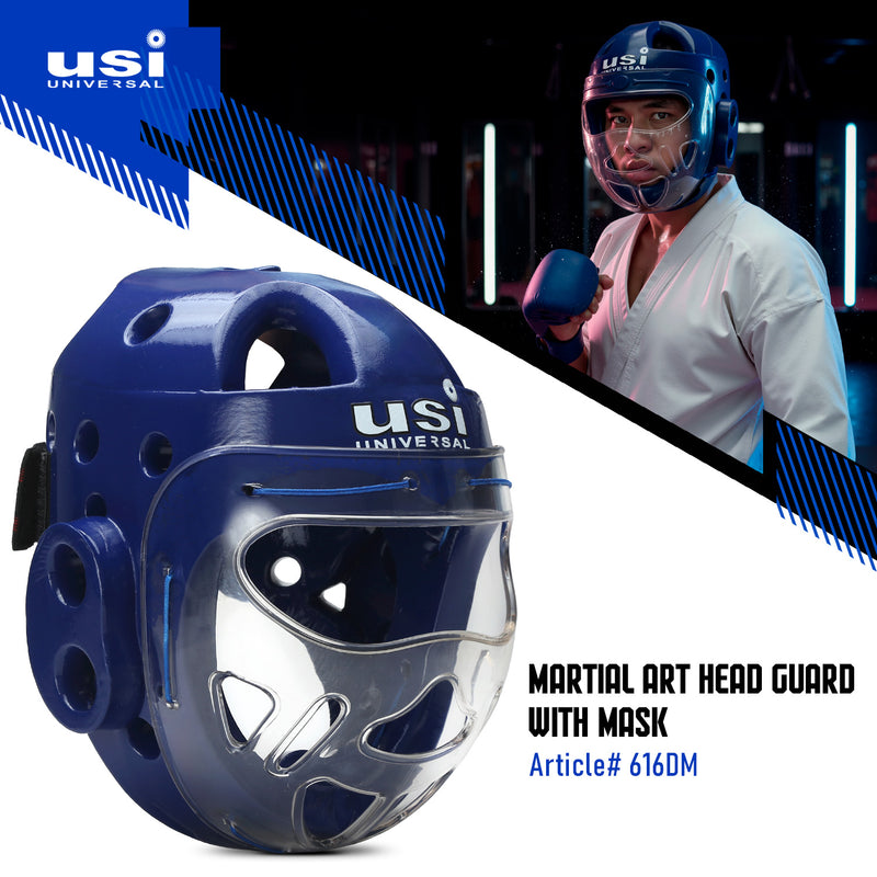 USI UNIVERSAL MARTIAL ART HEAD GUARD WITH MASK-616DM