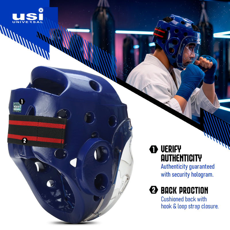USI UNIVERSAL MARTIAL ART HEAD GUARD WITH MASK-616DM