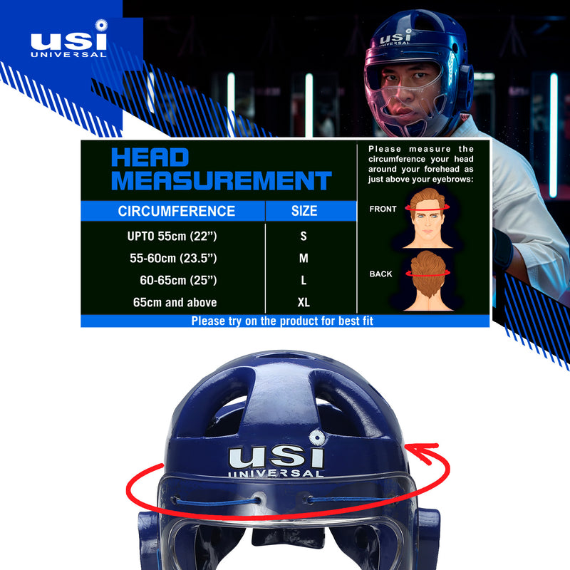 USI UNIVERSAL MARTIAL ART HEAD GUARD WITH MASK-616DM