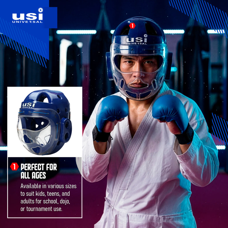 USI UNIVERSAL MARTIAL ART HEAD GUARD WITH MASK-616DM