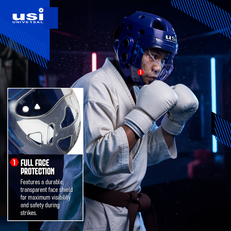 USI UNIVERSAL MARTIAL ART HEAD GUARD WITH MASK-616DM