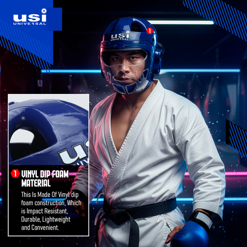 USI UNIVERSAL MARTIAL ART HEAD GUARD WITH MASK-616DM