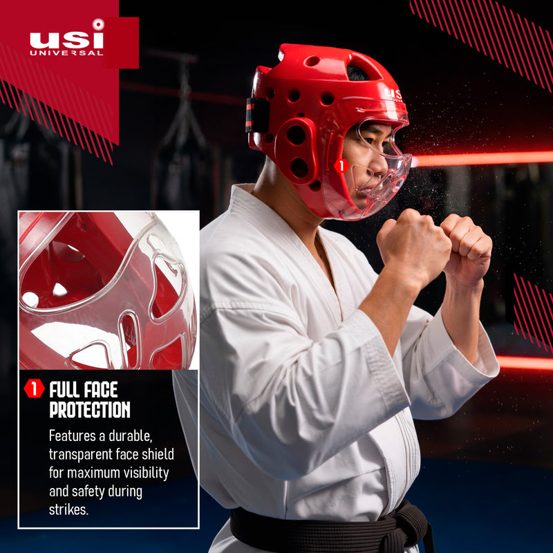 USI UNIVERSAL MARTIAL ART HEAD GUARD WITH MASK-616DM