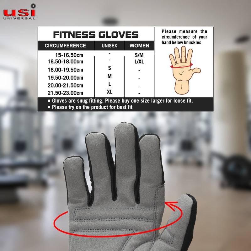 USI UNIVERSAL FULL FINGER FITNESS GLOVES-733FF