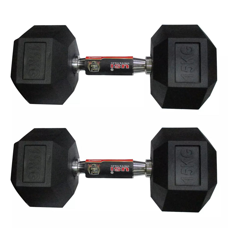 Hexagon Rubber Dumbbells - HDB