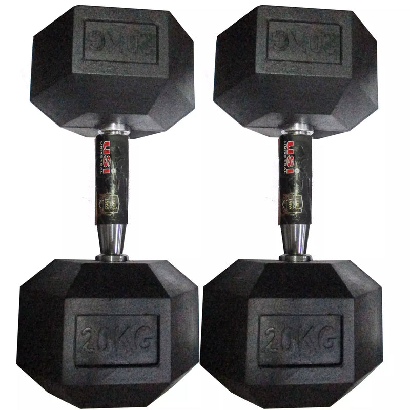Hexagon Rubber Dumbbells - HDB
