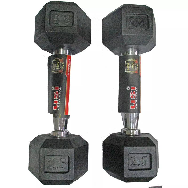 Hexagon Rubber Dumbbells - HDB