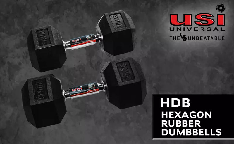 Hexagon Rubber Dumbbells - HDB