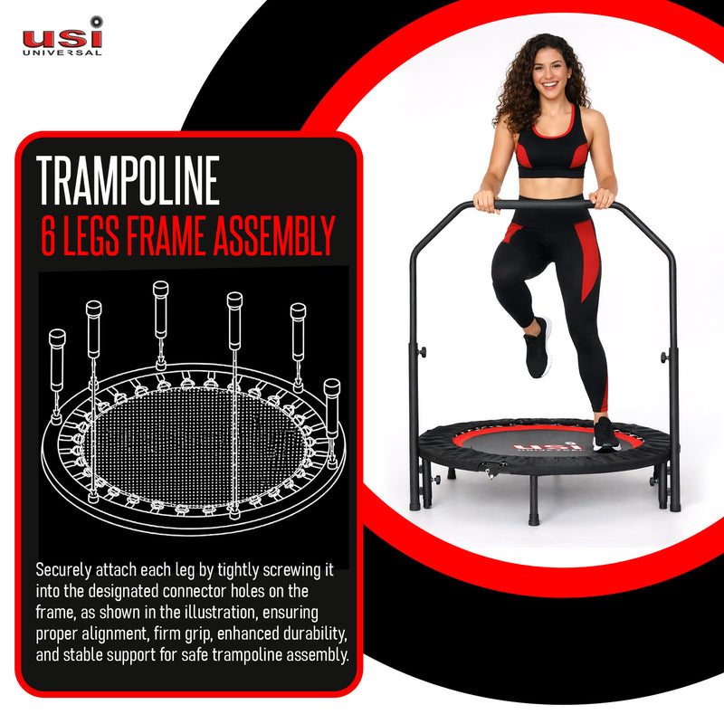 USI UNIVERSAL TRAMPOLINE WITH HANDRAIL (FOLDABLE) TPL4
