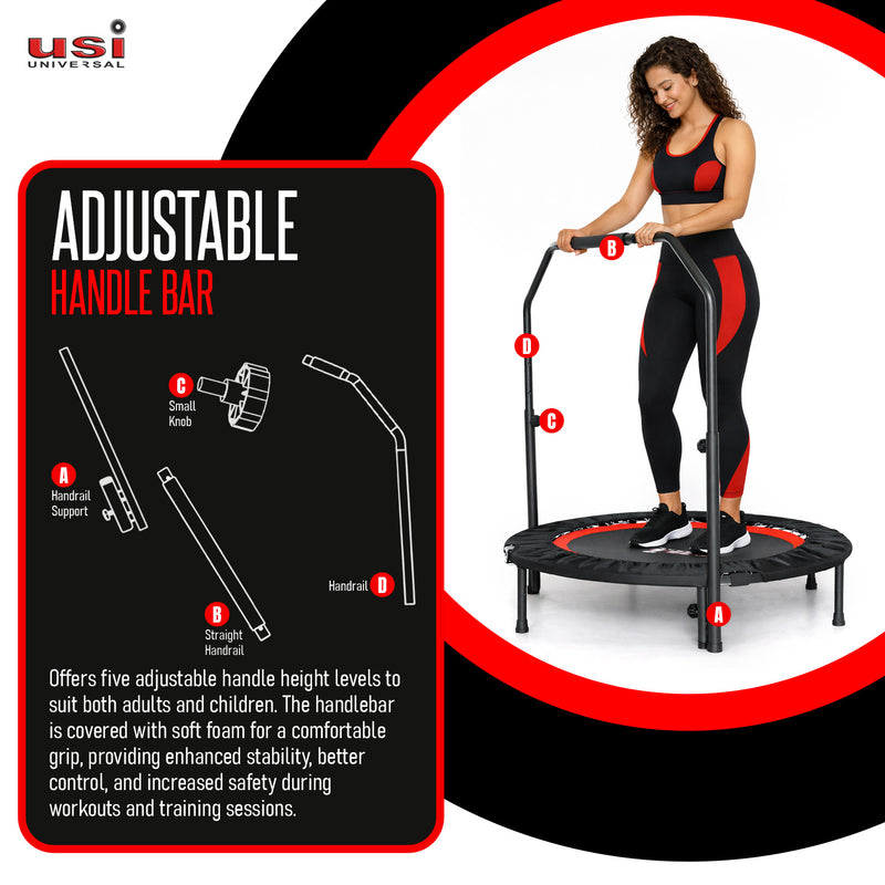 USI UNIVERSAL TRAMPOLINE WITH HANDRAIL (FOLDABLE) TPL4