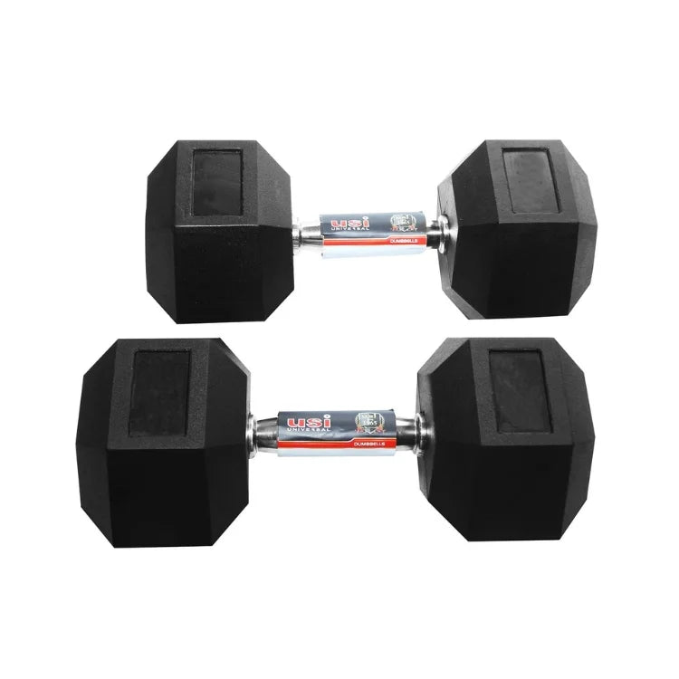 Hexagon Rubber Dumbbells - HDB