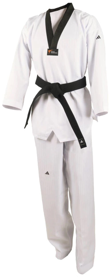ADISTART WT TKD Uniform White/Black V.Neck - adiTS01W T