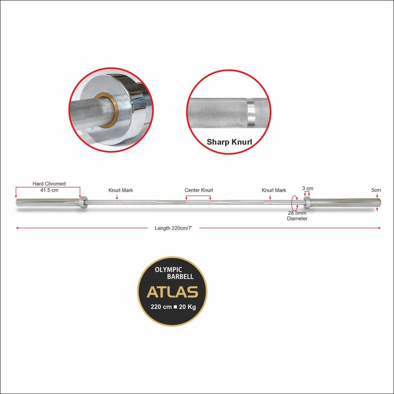 Olympic Barbell Normal Chrome (Atlas) - OB350
