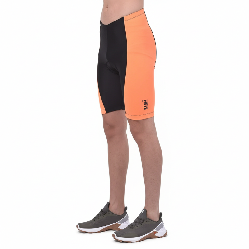 Mens Bouncer Padded Bike Shorts Black/Fluoro Orange (Gbso)